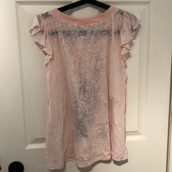 Blush pink sheer top with flower pattern - Picture 2 of 5